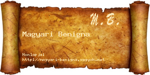 Magyari Benigna névjegykártya